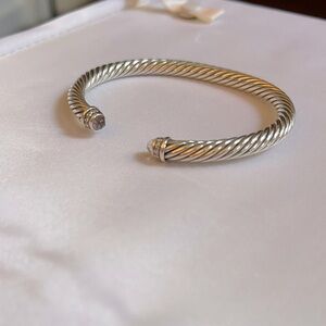 David Yurman Classic Cable Bracelet Sterling Silver with Morganite and Diamonds